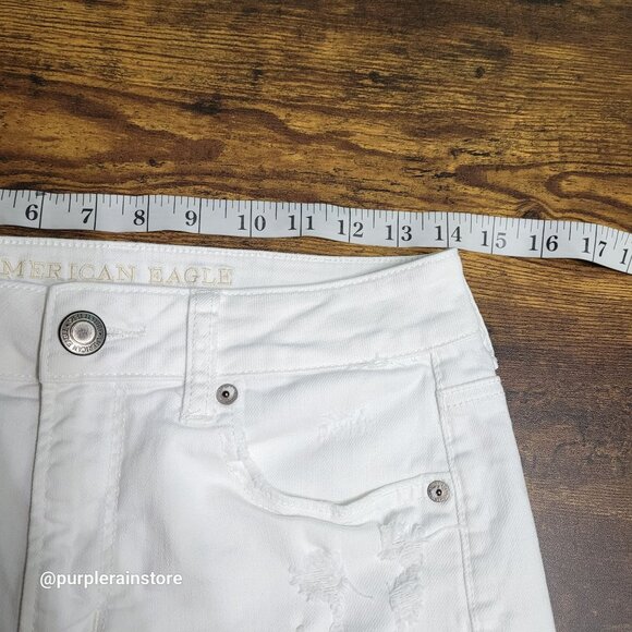 American Eagle Hi Rise Shortie Shorts 4 Embroidered Pockets Country Girl - Picture 9 of 14